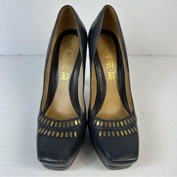 L.A.M.B. Black Heels with Gold Detailing 6.5 - Picture 1 of 8